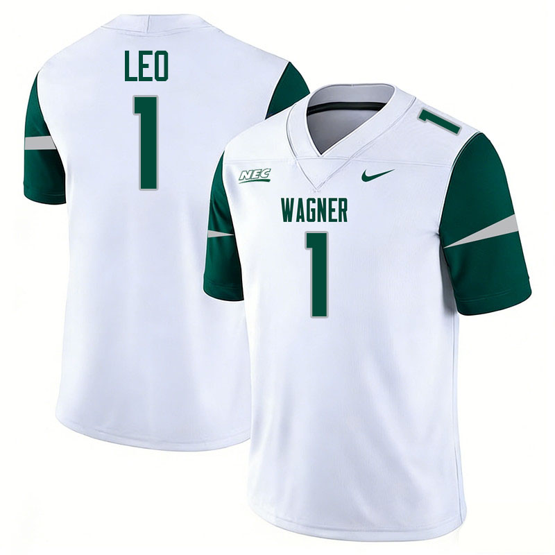 Wagner Seahawks #1 Titus Leo College Football Jerseys,Uniforms Stitched-White
